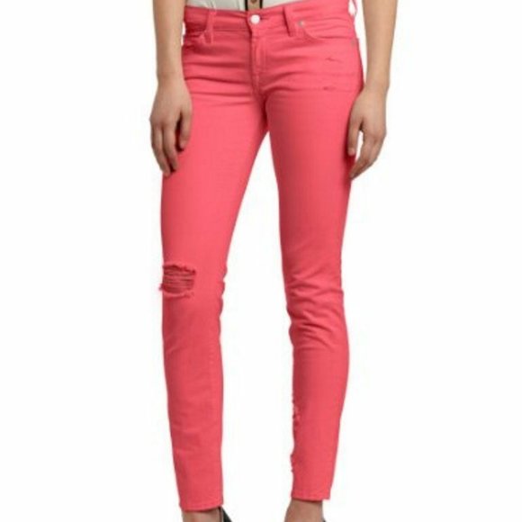 7 For All Mankind The SLIM Cigarette Jean, Peony - Picture 1 of 7